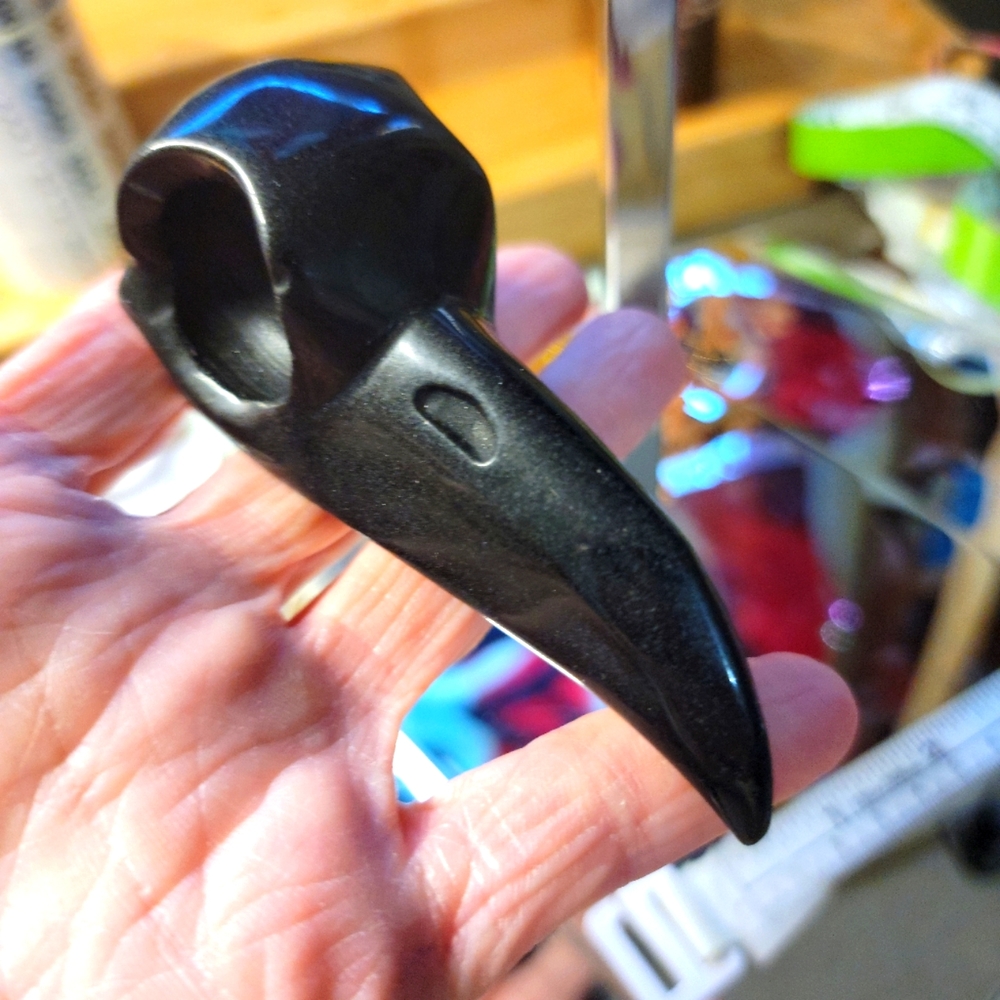 Black Obsidian CROW Skull